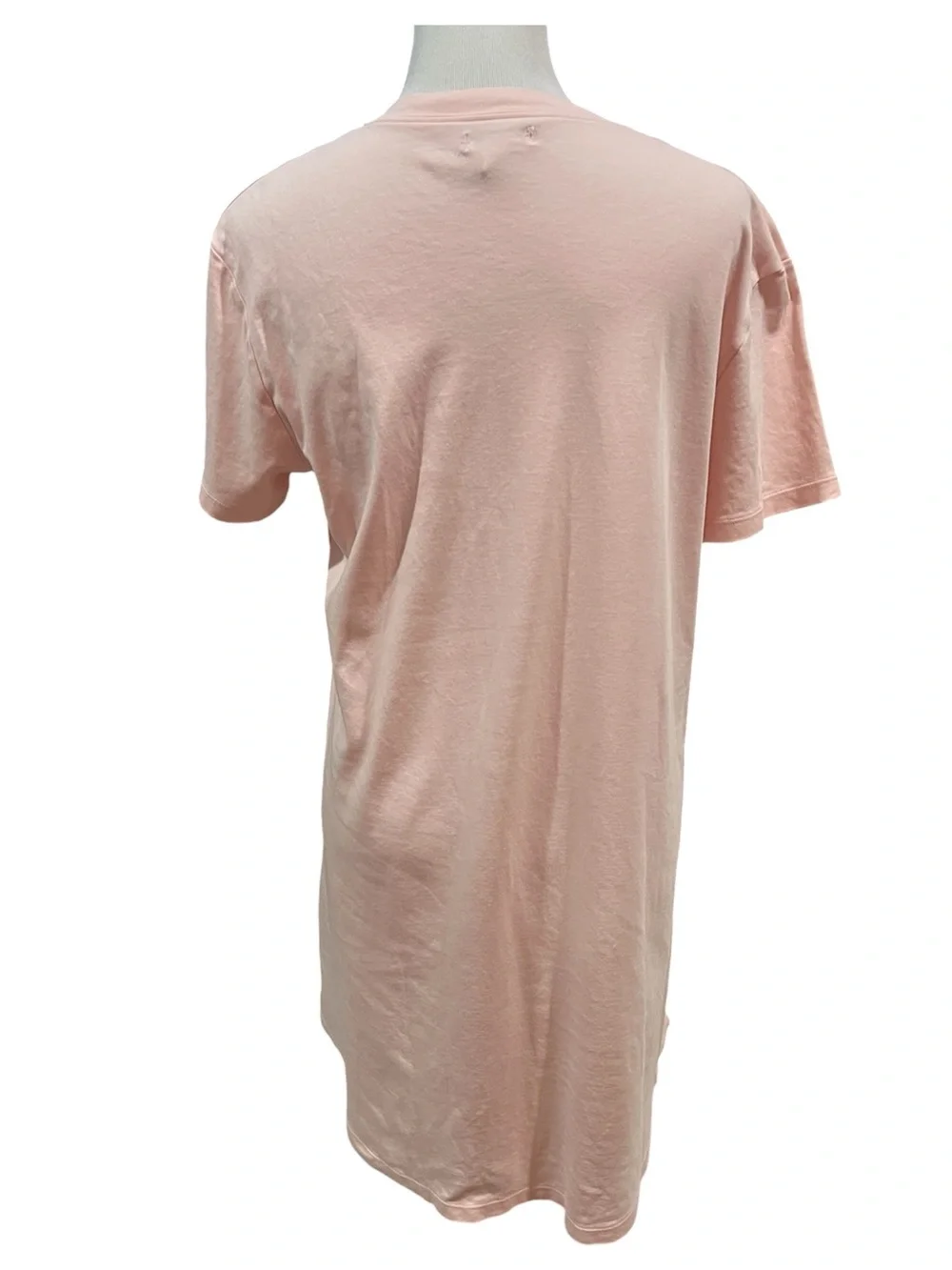 Cotn Collection Pink Short Sleeve V Neck Nightshirt Size Large